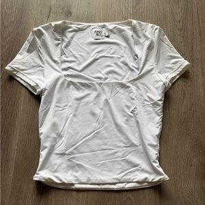 Princess Polly White Square Neck Short Sleeve Top